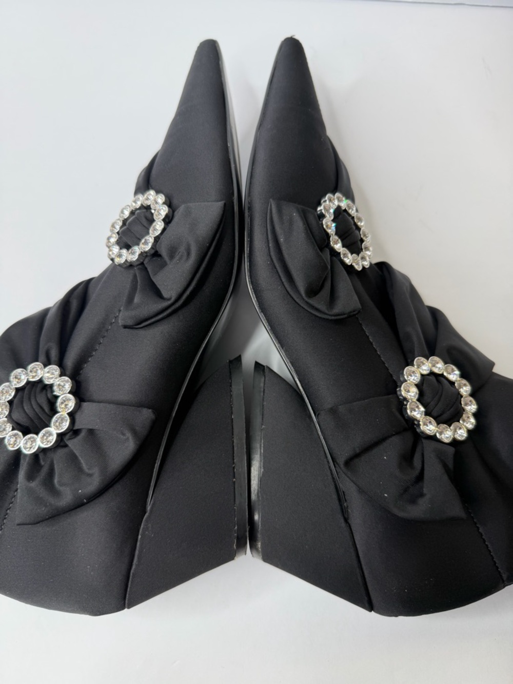Zara Black Pointed-Toe Ankle Boots with Crystal Buckle - Picture 6 of 10